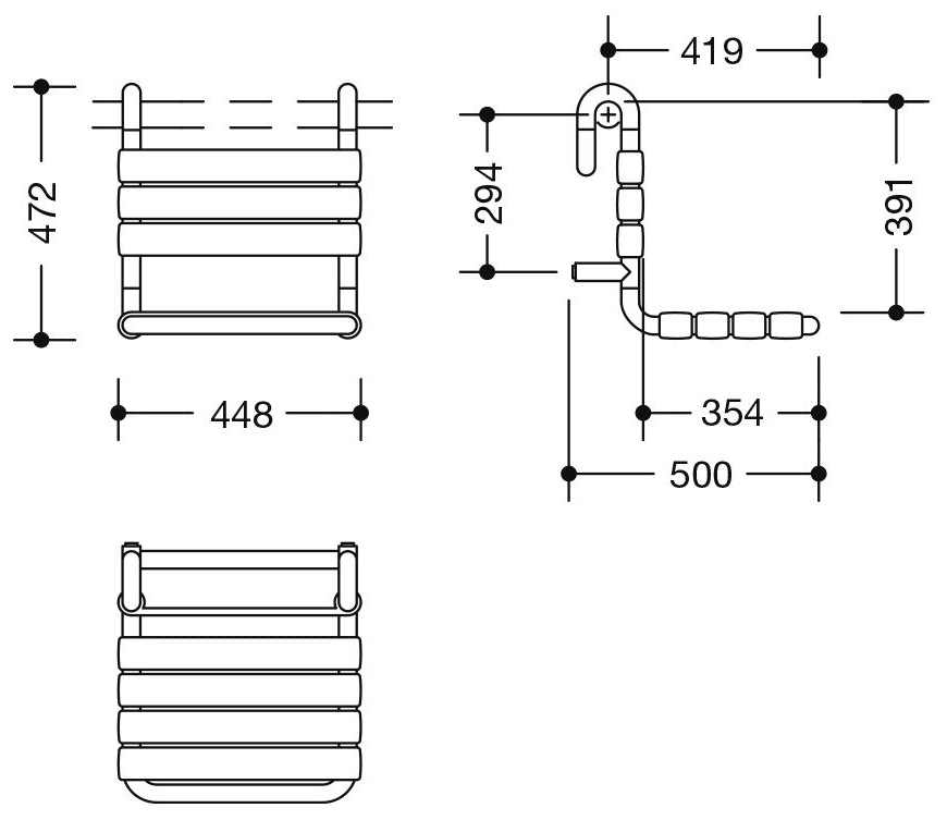 HEWI Serie 801 Einhängesitz B 448 mm x T 500 mm reinweiß 801.51.110.99 - Bild 2