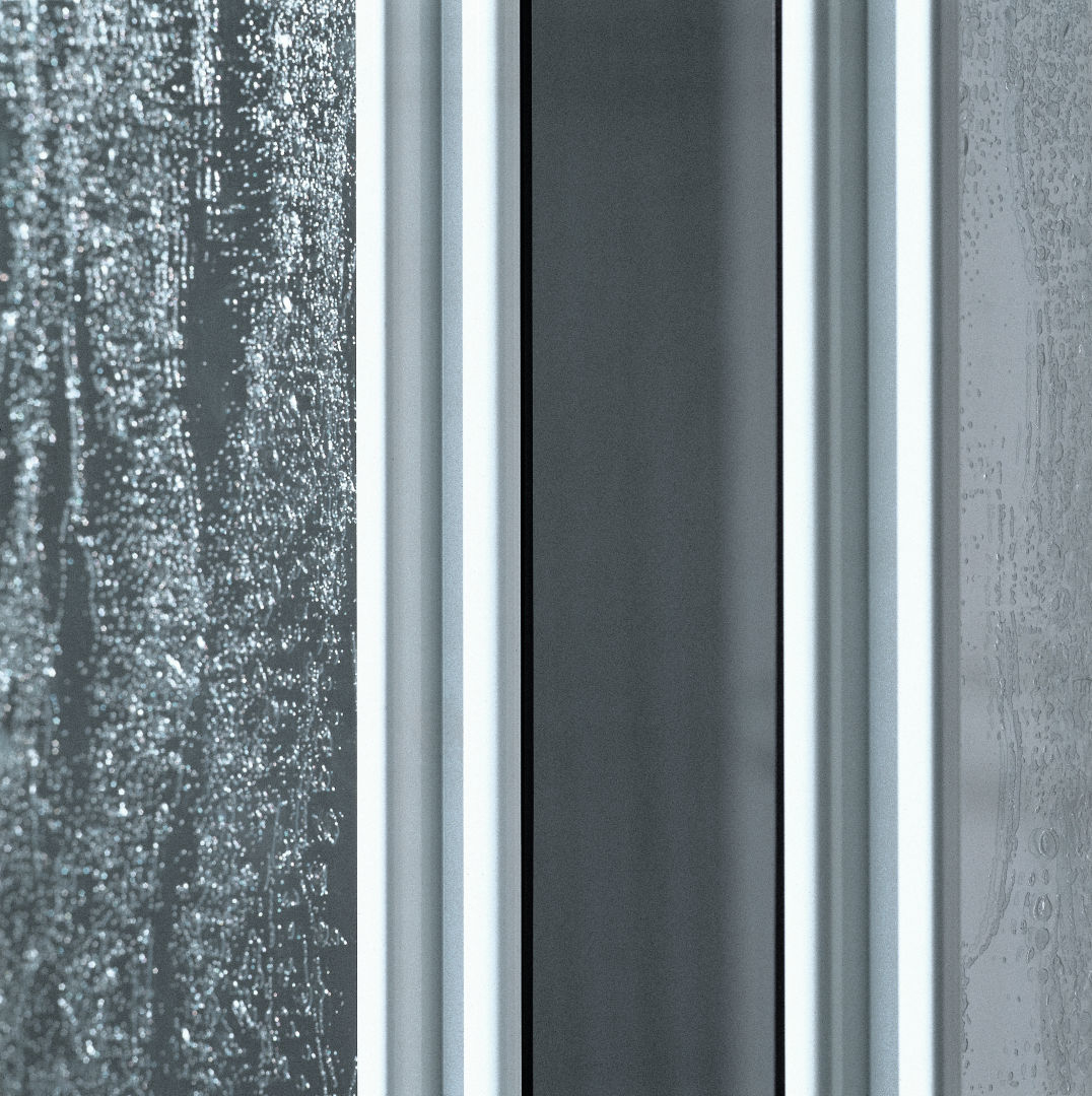 Kermi Eck-Halbteil Nova 2000 Gleittür 800x1750mm Silber Mattglanz, Kunststoffglas Fontana hell