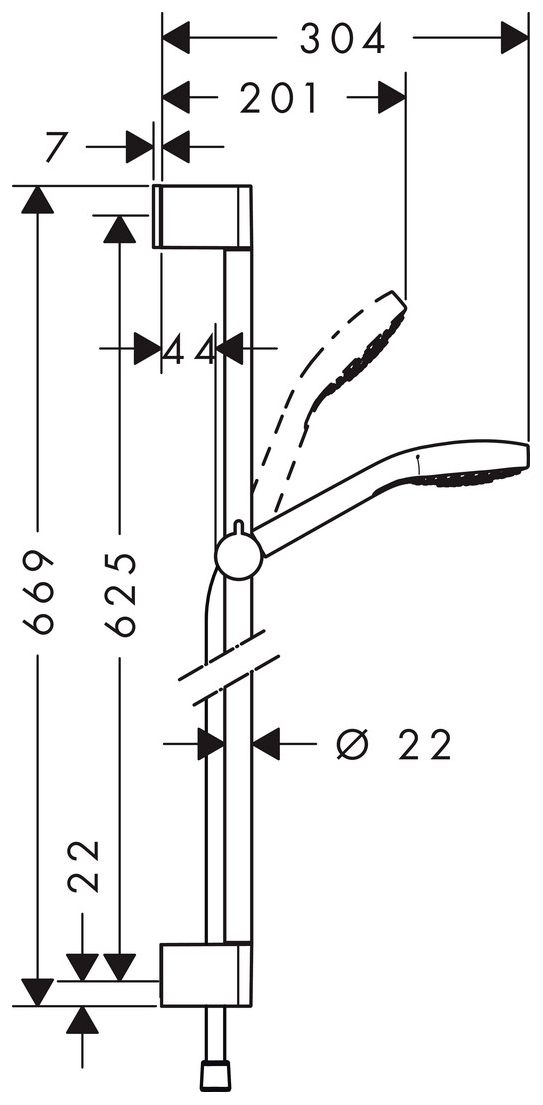 Hansgrohe Brausenset Croma Select E Vario/Unica 650mm weiss/chrom 26582400 - Bild 2