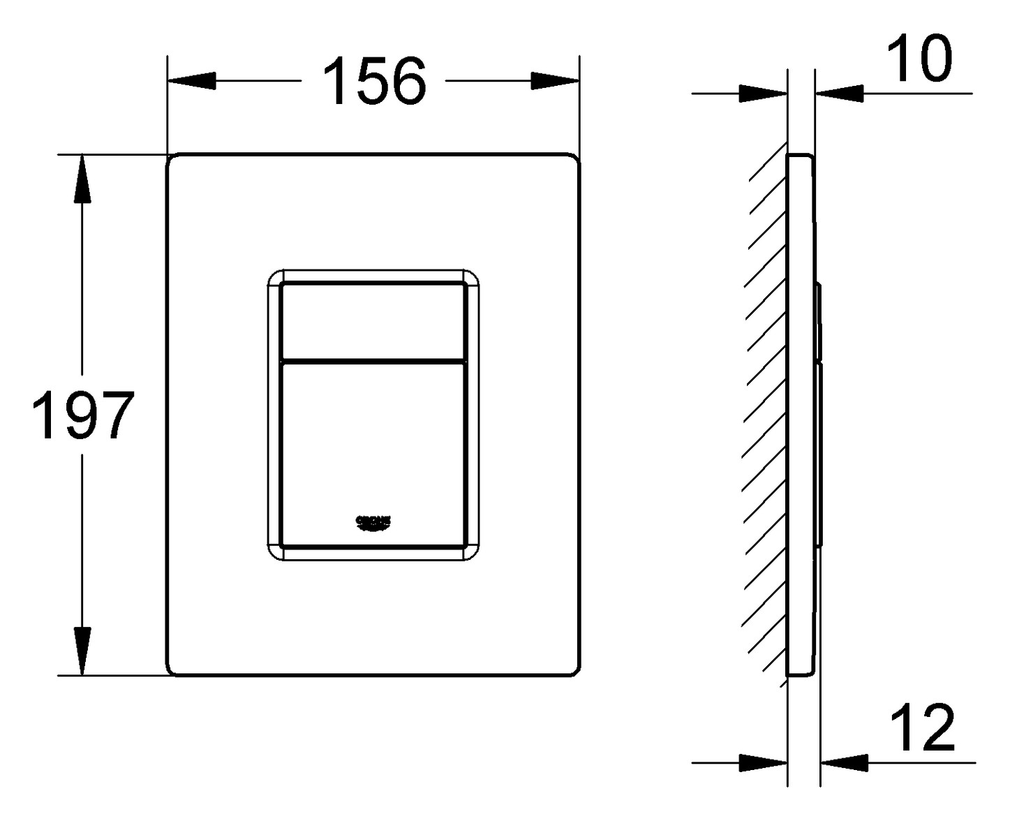 GROHE WC-Betätigung Skate Cosmopolitan chrom, aus Messing, Start und Stopp 38821000 - Bild 3