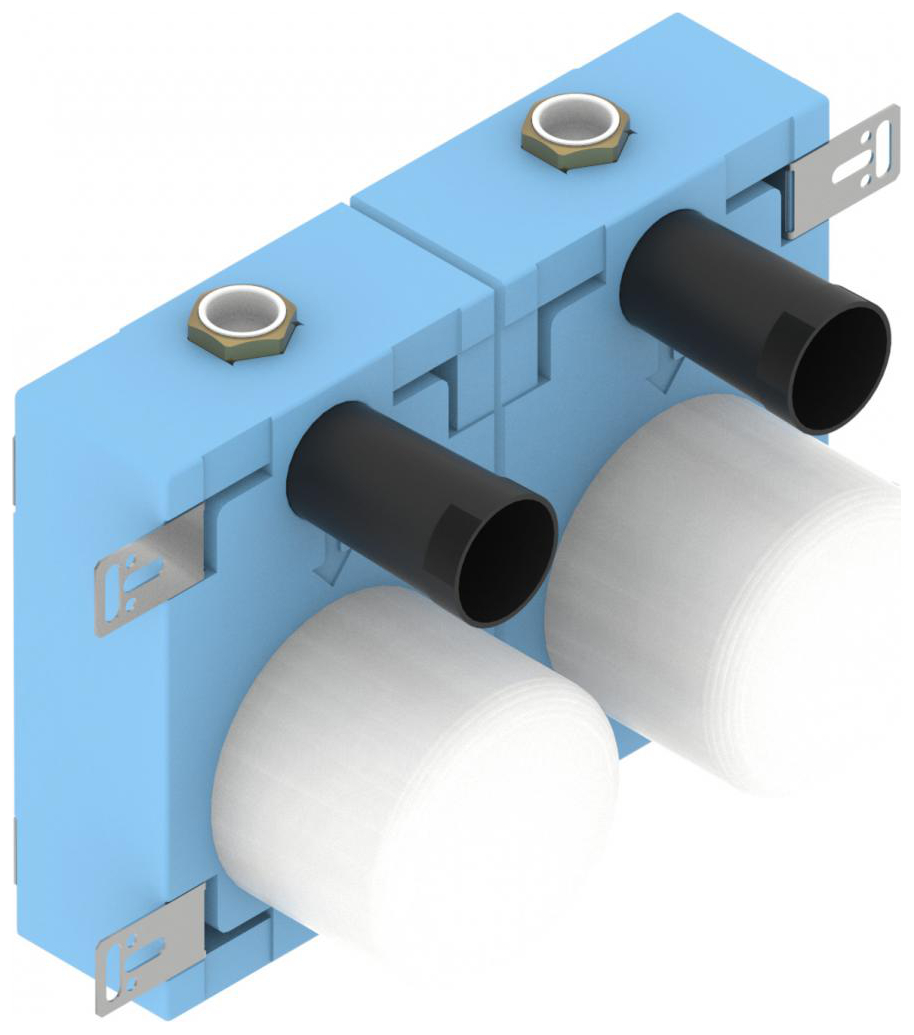 Montageblock DUO Messing, für G2 KOAX Wasserzähler, 3/4'' IG - Bild 1