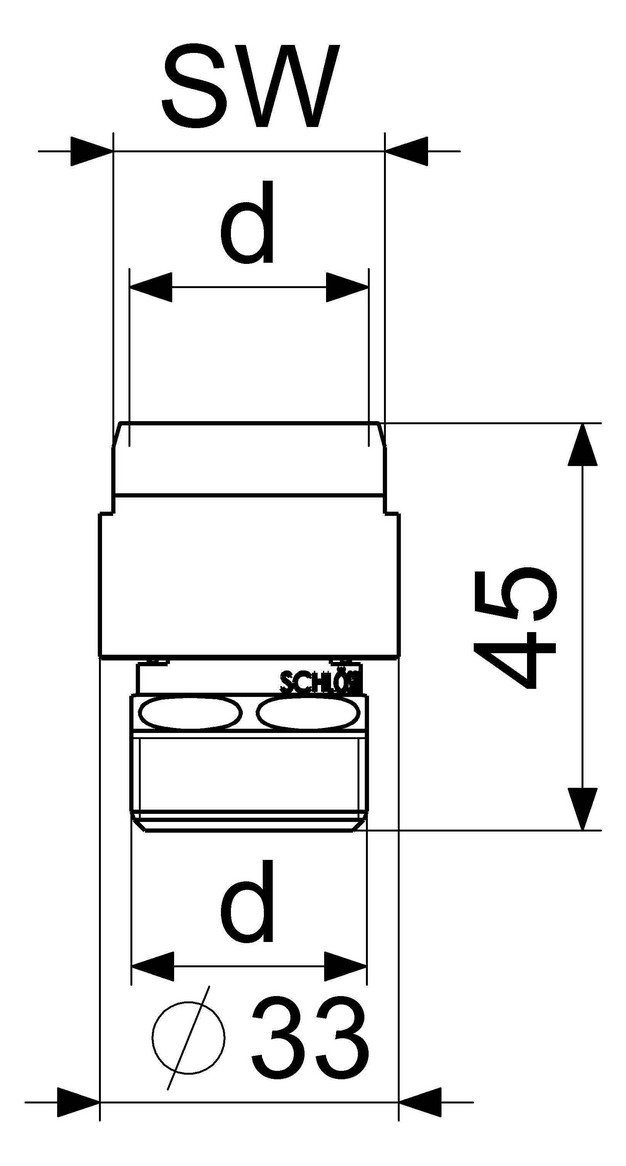 Schlösser Rohrbeluefter 3/8'' (1/2'' IG x 1/2'' AG) in Durchflussform verchromt - Bild 2