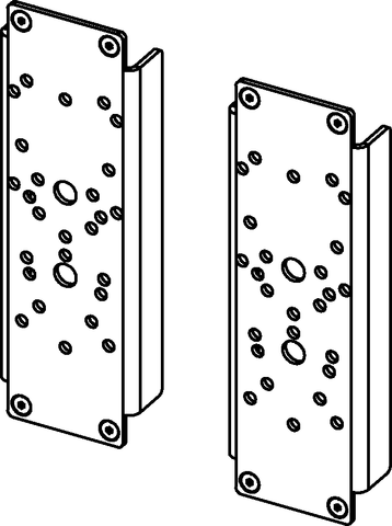 TECEprofil Stahlplattenset Aufnahme Stützklappgriffe 9.042.010