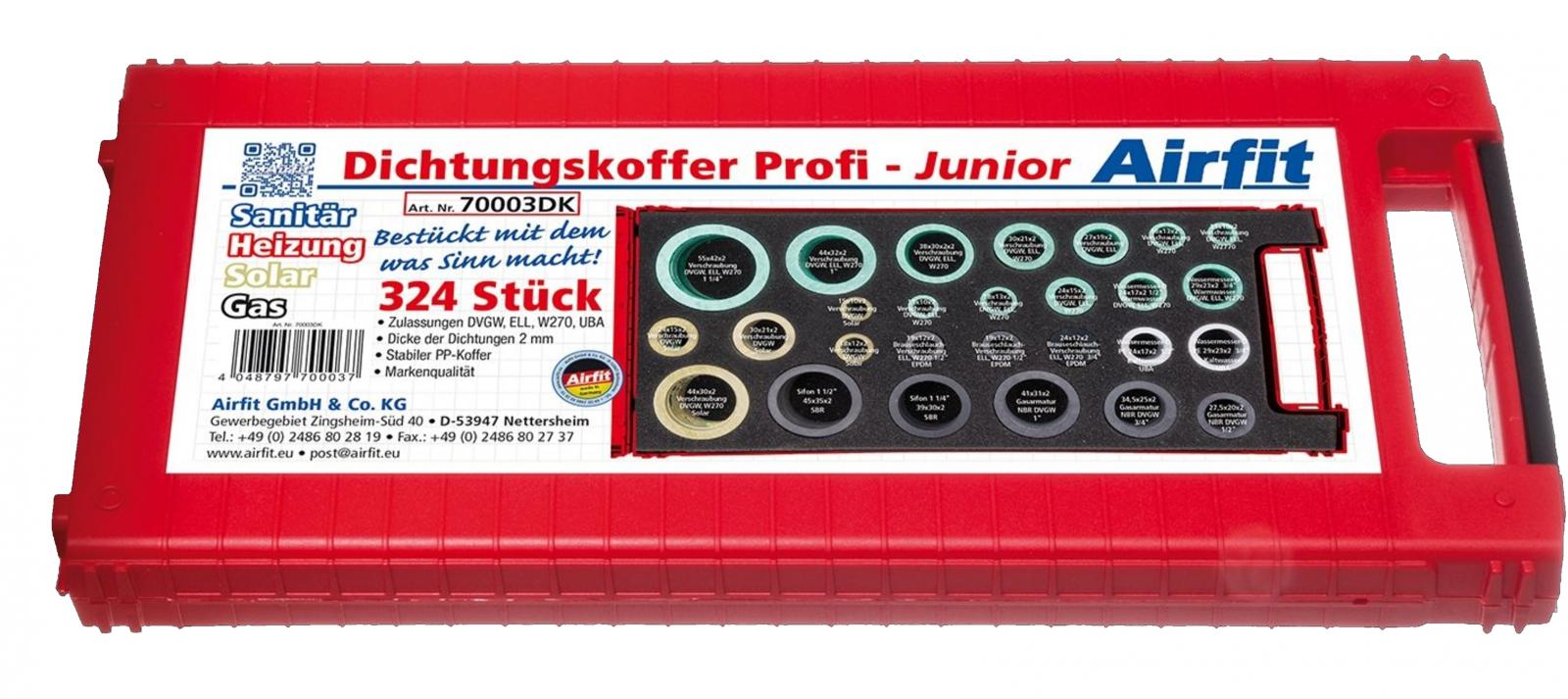 Airfit Universal-Dichtungssortiment Profi-Junior 324 Dichtungen Sanitär-Heizung-Solar-Gas 70003DK - Bild 1