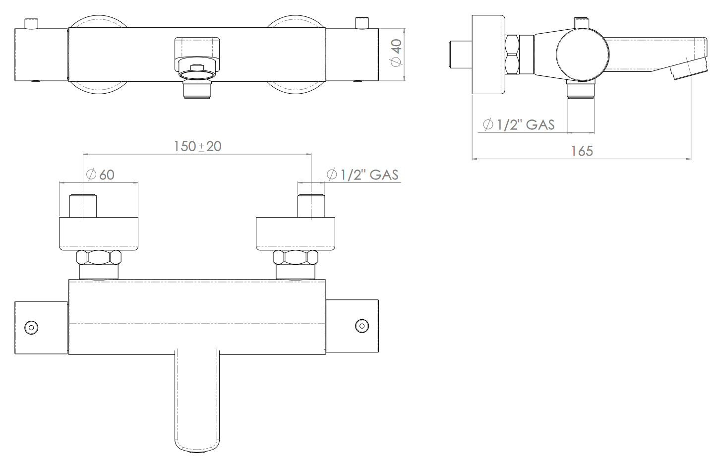 VIGOUR AP-Wannen-Thermostat one verchromt - Bild 4