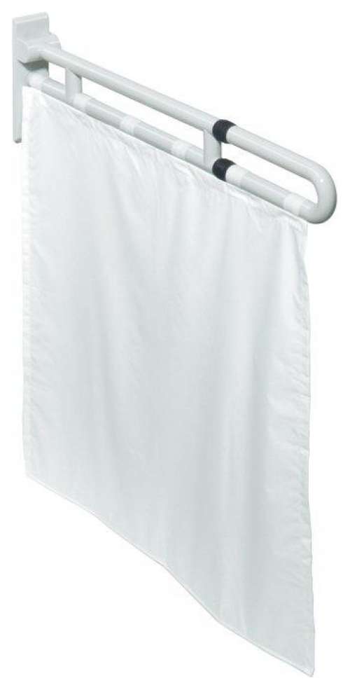 HEWI Serie 801 Duschspritzschutz Vorhang weiß/silber reinweiß 801.52.10001.99 - Bild 1