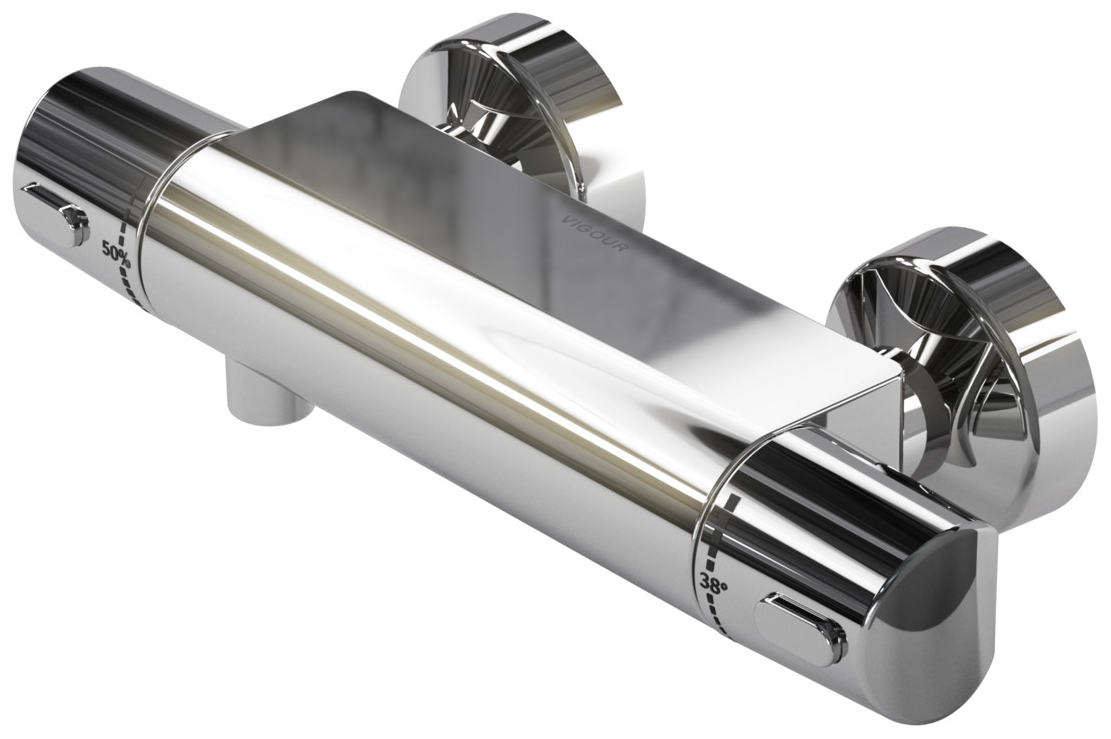 VIGOUR Aufputz-Brause-Thermostat derby V3 Safe-Tec ohne Brausegarnitur verchromt