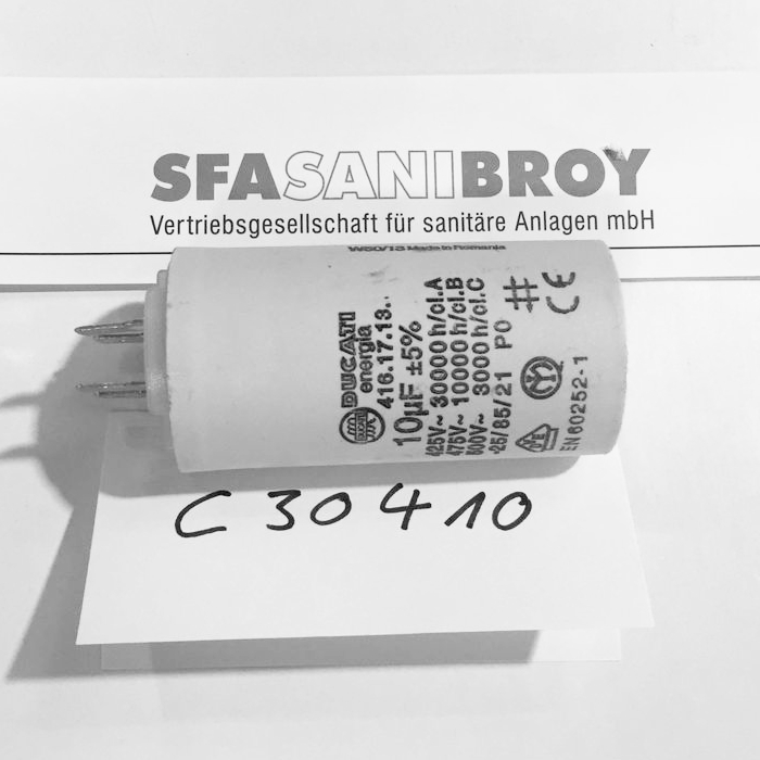 SFA Kondensator 10 µf C30410, Ersatzteil für Compact Luxe (C3), C43 - Bild 1