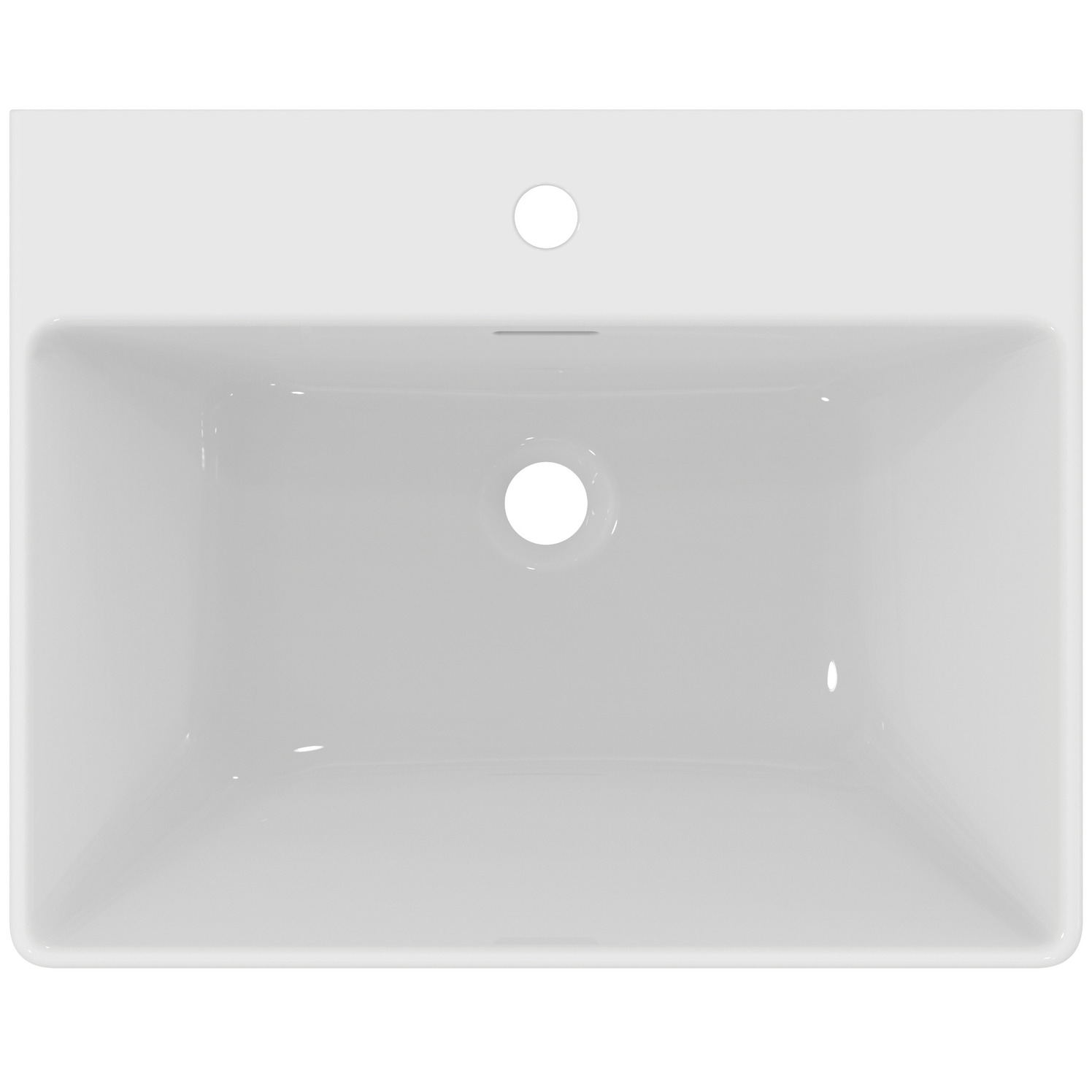 VIGOUR Möbelwaschtisch derby V3 60x48cm PflegetectPlus weiss mit Hahnloch und Überlauf