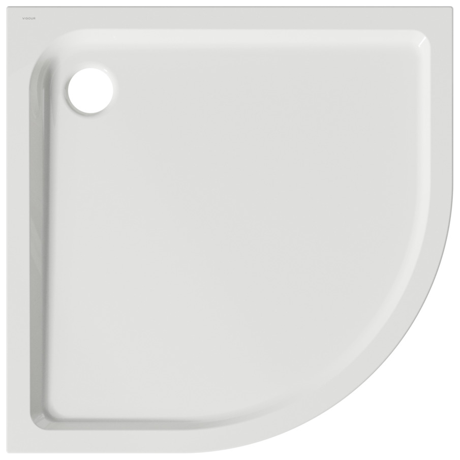 VIGOUR Viertelkreisduschwanne Acryl one 90x90x2.5cm Radius 55cm weiss - Bild 1