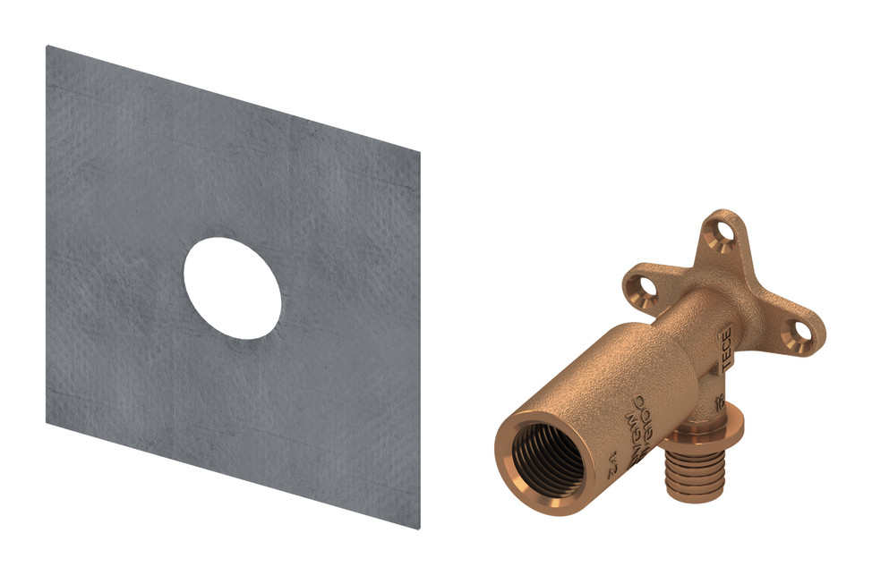 TECEprofil System-Wandscheibe lang TECEflex 16x1/2'' aus Rotguss 9021021 - Bild 1