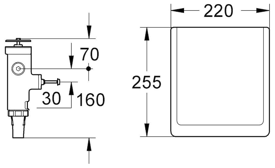 GROHE UP-WC-Druckspüler GROHE-classic 680 Austausch 3/4'' mit Abdeckplatte mattchrom 42901000 - Bild 3