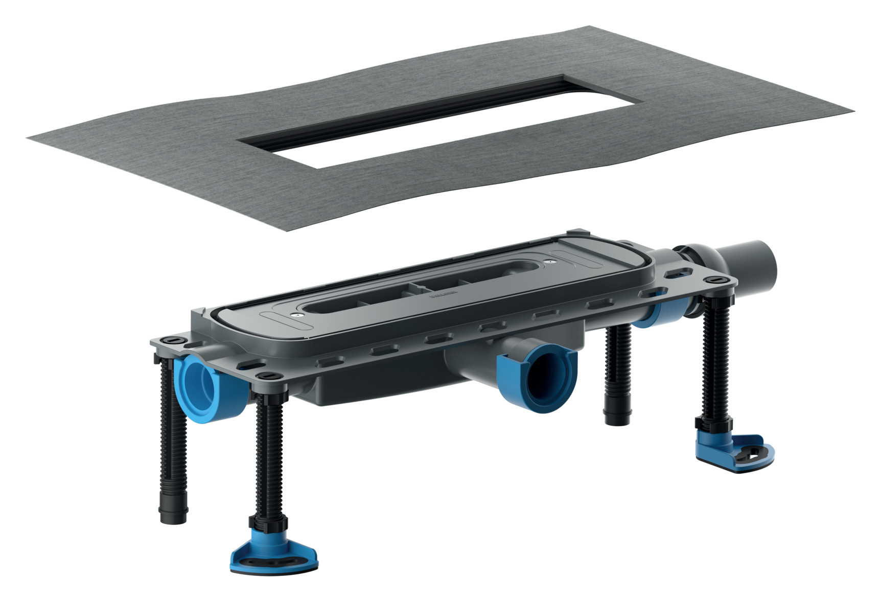 Dallmer DallFlex Plan Ablaufgehäuse DN 40 Abgang seitlich Kugelgelenk Bauhöhe 65 mm 539014 - Bild 1