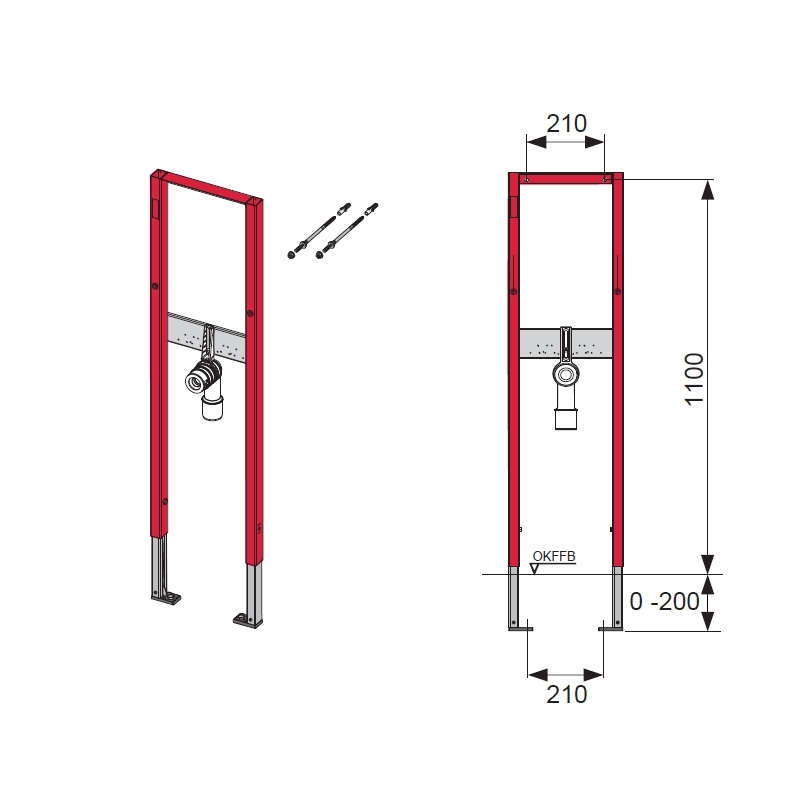 TECEbase Waschtischmodul Bauhöhe 1120 mm, Breite 310 mm; inklusive Wandbefestigung 9410000 - Bild 3