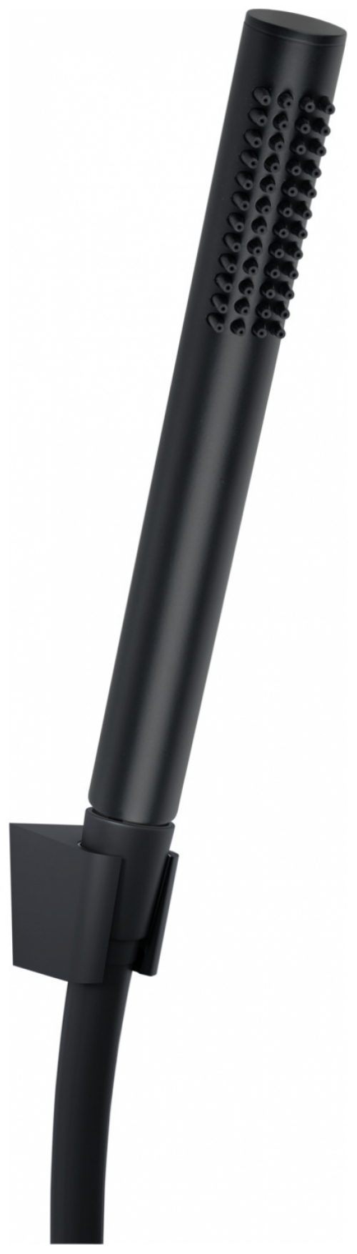 VIGOUR Wannenset V3 mit Wandhalter, Brauseschlauch und Stabhandbrause 1-strahlig schwarzmatt