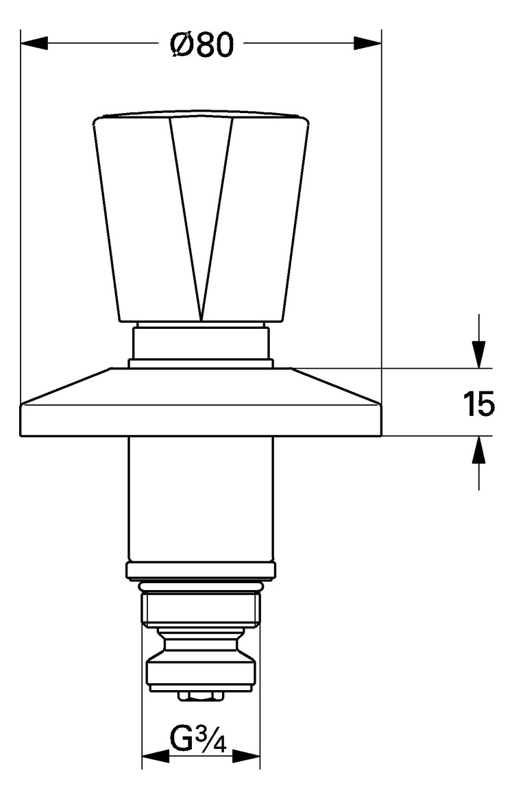 GROHE Oberteil Costa für UP-Ventile blau/rot 3/4'' 11514000 - Bild 2