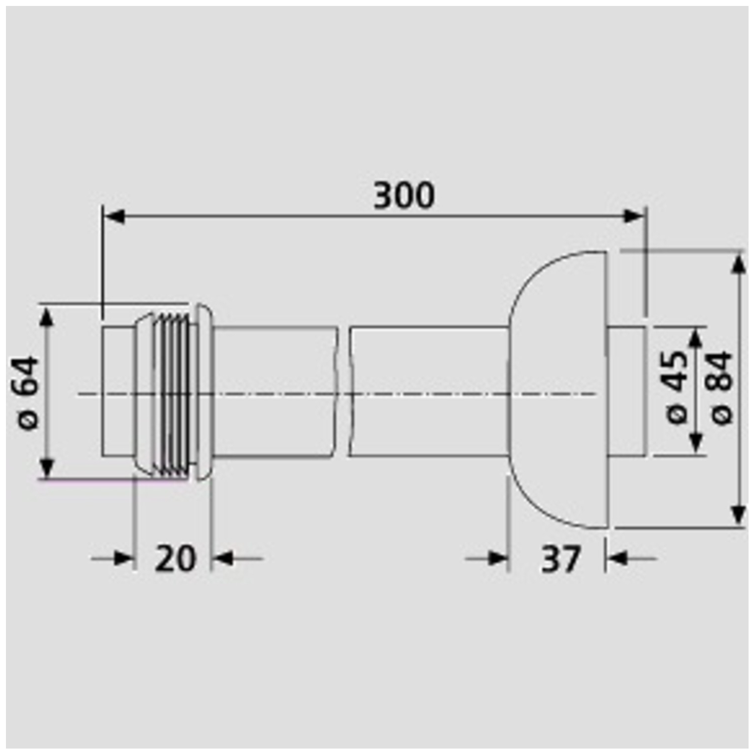 Spülrohr-Anschlussgarnitur weiss Verbindung von UP-Spülbogen mit Stand-WC - Bild 2