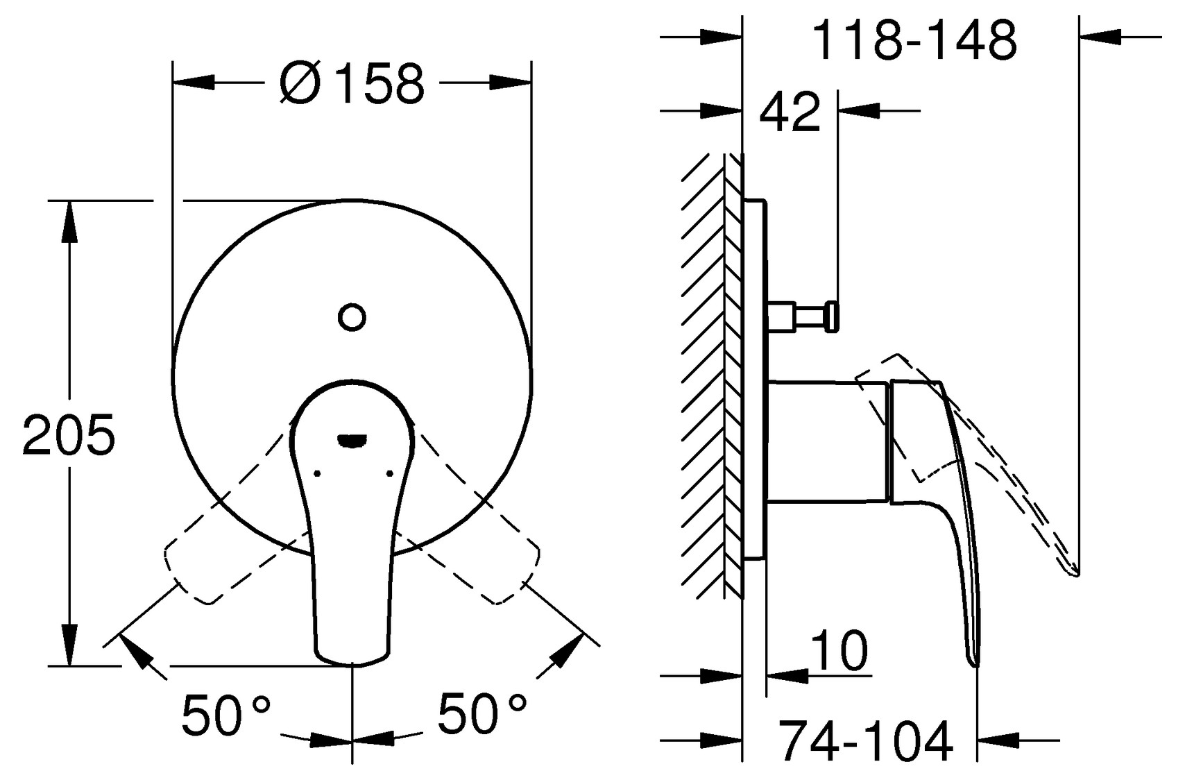 GROHE Wannenbatterie Eurosmart chrom 24043003, Fertigmontageset für Rapido SmartBox - Bild 2