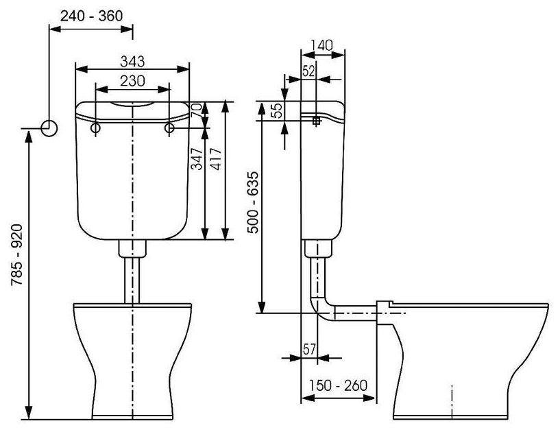 Pagette Spülkasten ecoLux 6 Liter mit Start-Stop AP schwitzwassergedämmt weiß 7.9501-0102 - Bild 3