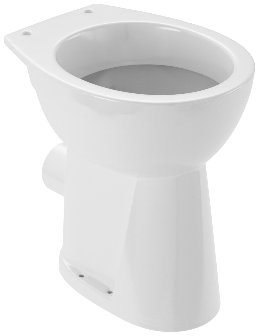 VIGOUR Stand-Flachspül-WC clivia V2 plus weiß mit Spülrand u. Sitzerhöhung 10cm