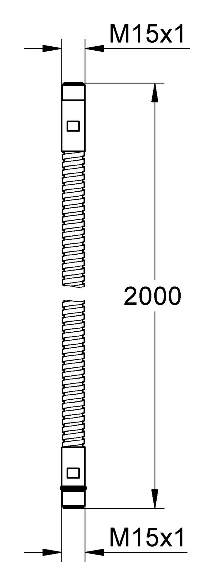 GROHE Brauseschlauch Metall Länge 2000 mm M15xM15 f.3-Loch Wannenrandkombinationen 28146000 - Bild 3