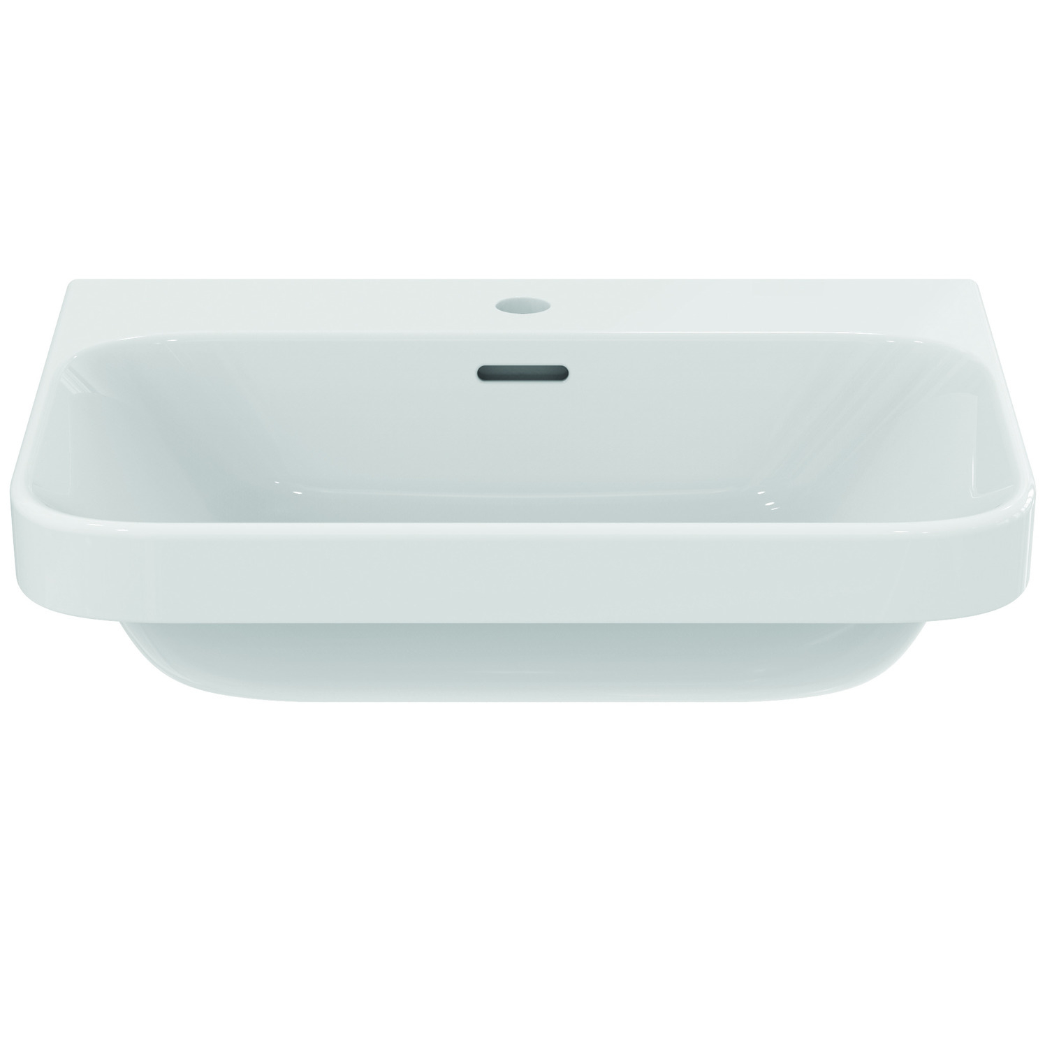 VIGOUR Aufsatz-Waschtisch derby V3 60x48cm geschliffen PflegetectPlus weiss mit Hahnloch+Überlauf