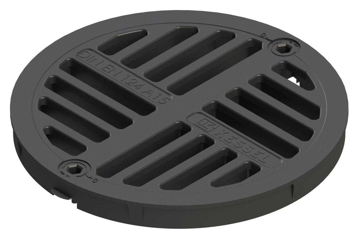 KESSEL Schlitzrost rund 27173, d: 218 mm, Kunststoff, Klasse A 15 - Bild 1