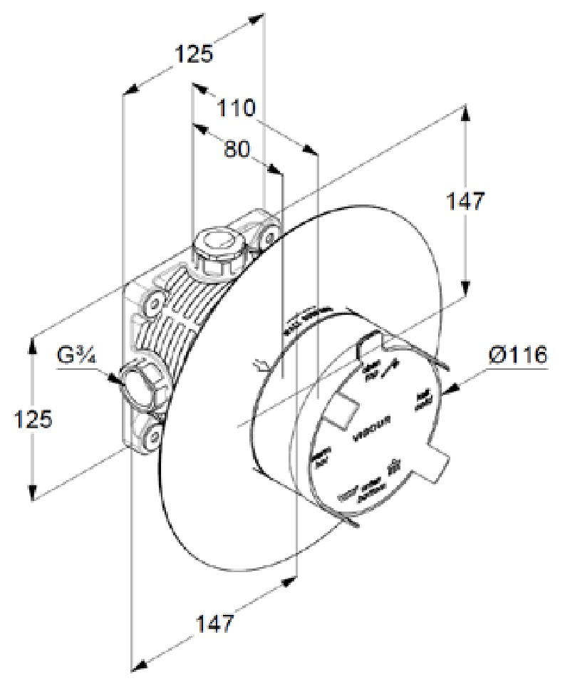 VIGOUR Universal UP-Körper-Box für Bade-/Brausebatterie und Thermostat - Bild 3