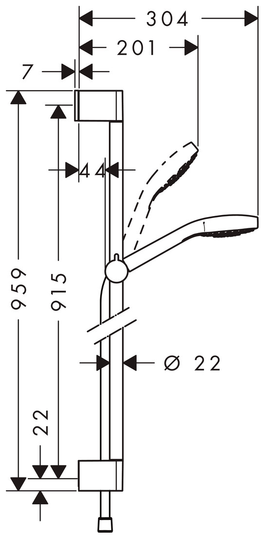 Hansgrohe Brausenset Croma Select E Multi/ Unica 900mm weiss/chrom 26590400 - Bild 3