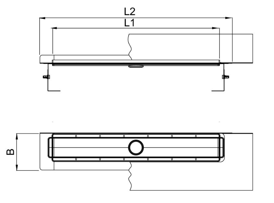 ACO ShowerDrain M+ Duschrinne 1200 mm Edelstahl mit Wandaufkantung und Dichtmanschette 9010.87.14 - Bild 2