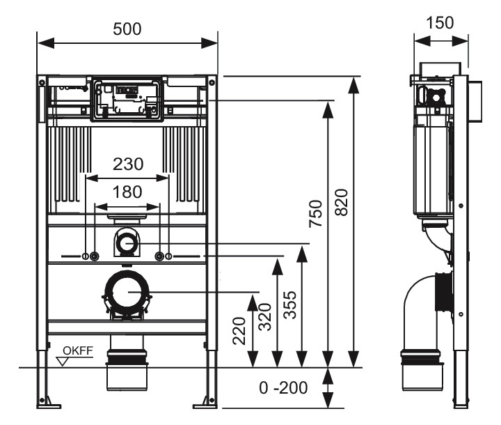 TECEbase Spülkasten Bauhöhe 820mm mit TECEambia Drückerplatte weiß und Befestigung 9400411 - Bild 4
