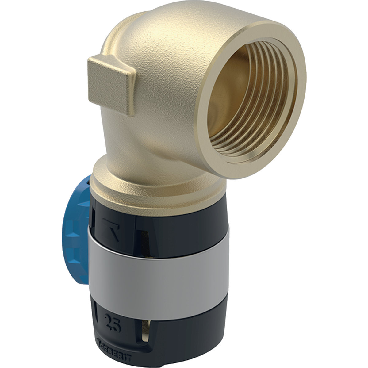 Geberit FlowFit Übergangsbogen 90 Grad mit IG d=25mm (Rp 1) Rotguss+ 620.542.00.1 - Bild 1