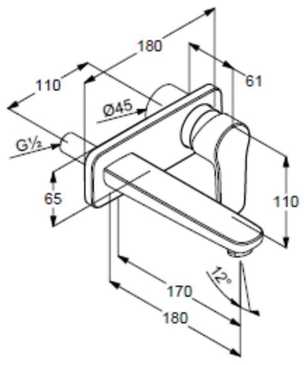 VIGOUR Farbset Waschtisch-Wandarmatur derby V3 Auslauf 180mm verchromt