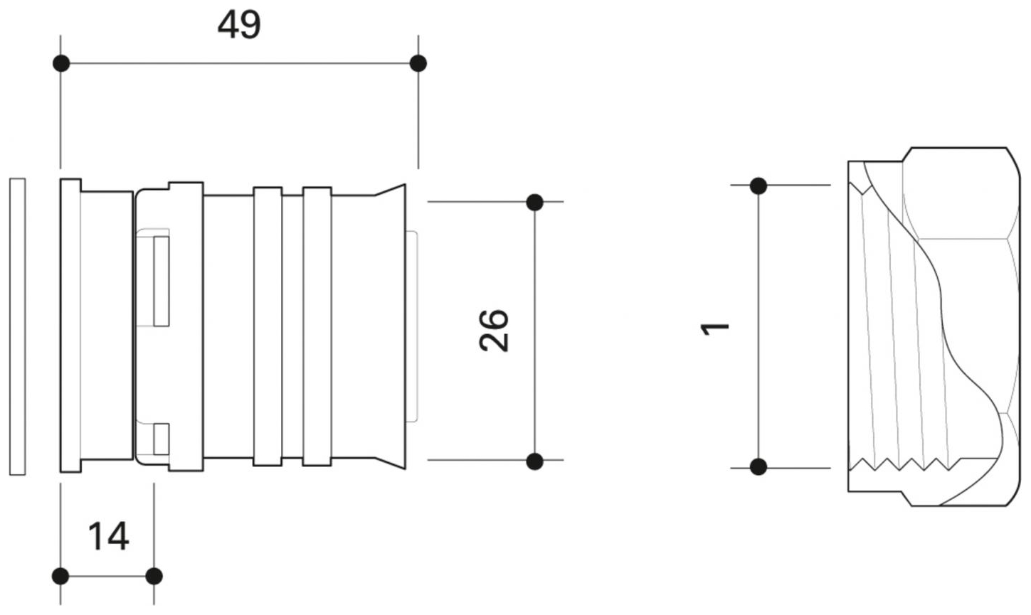 CONEL Connect MV2 Übergang flachdichtend 26 mm x 1'' IG - Bild 2