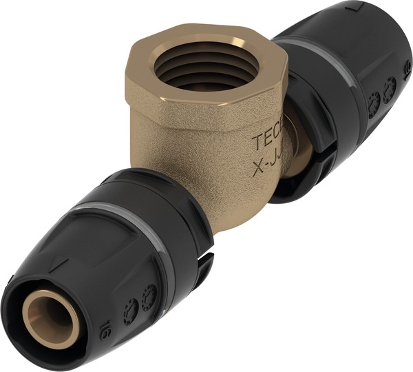 TECElogo-Push T-Stück IG 25 mm x 3/4'' IG x 25 mm Rotguss/Siliziumbronze 8713404 - Bild 1