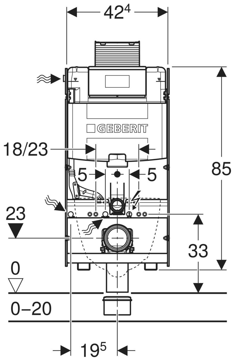 Geberit GIS Element für Wand-WC Bauhöhe 1000mm mit Omega UP-Spülkasten 461.151.00.2