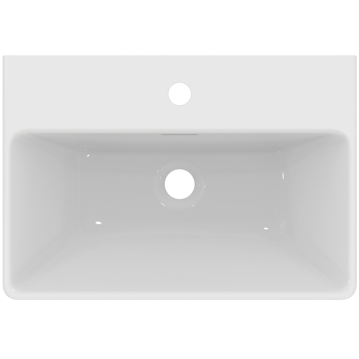 VIGOUR Möbelwaschtisch derby V3 55x38cm PflegetectPlus weiss mit Hahnloch und Überlauf