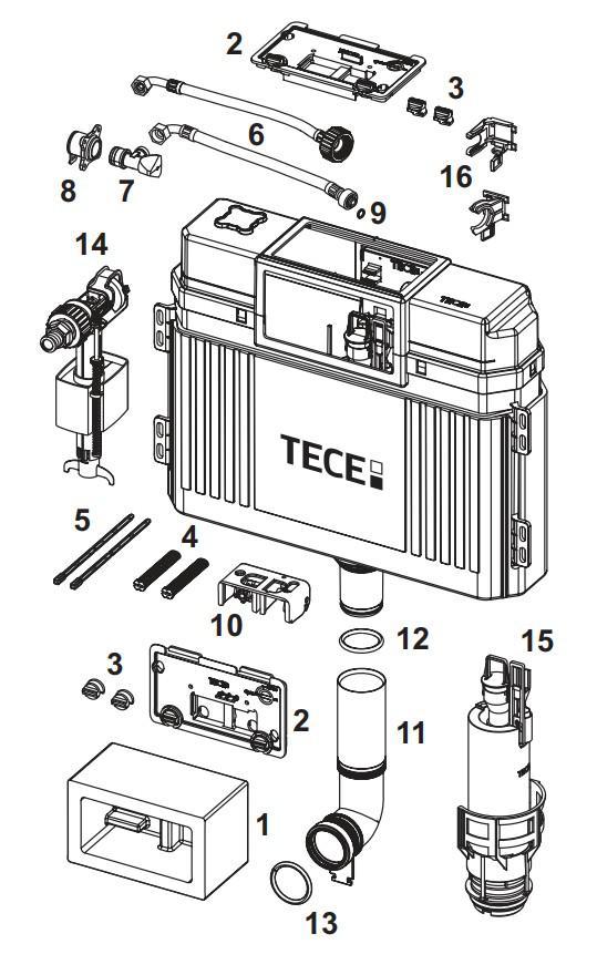 TECE Füllventilhalter 17mm 3/8'', für TECE Spülkasten 9820372, für Füllventil F1/F3 bis 2019 - Bild 1