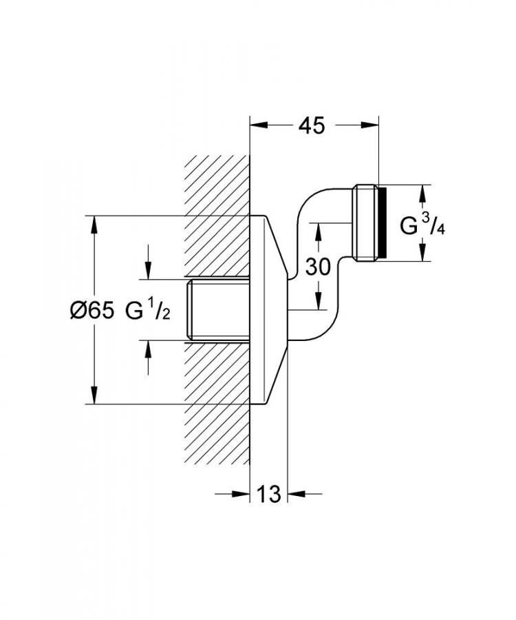 Grohe S-Anschluss 30mm chrom 12005000 - Bild 2
