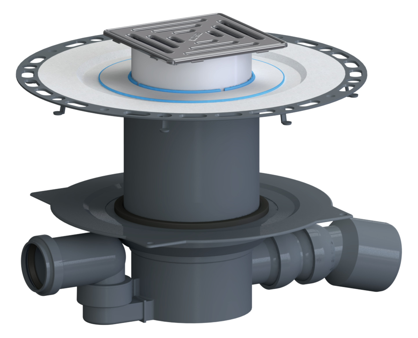 DALLMER Dünnbett-Bodenablauf 55 VC DN 50/ DN 70 Edelstahl-Rost 150x150 mm 563224 - Bild 1