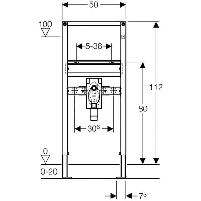 Geberit Duofix Waschtisch 112 cm für Unterputz-Geruchsverschluss 111.480.00.1 - Bild 3