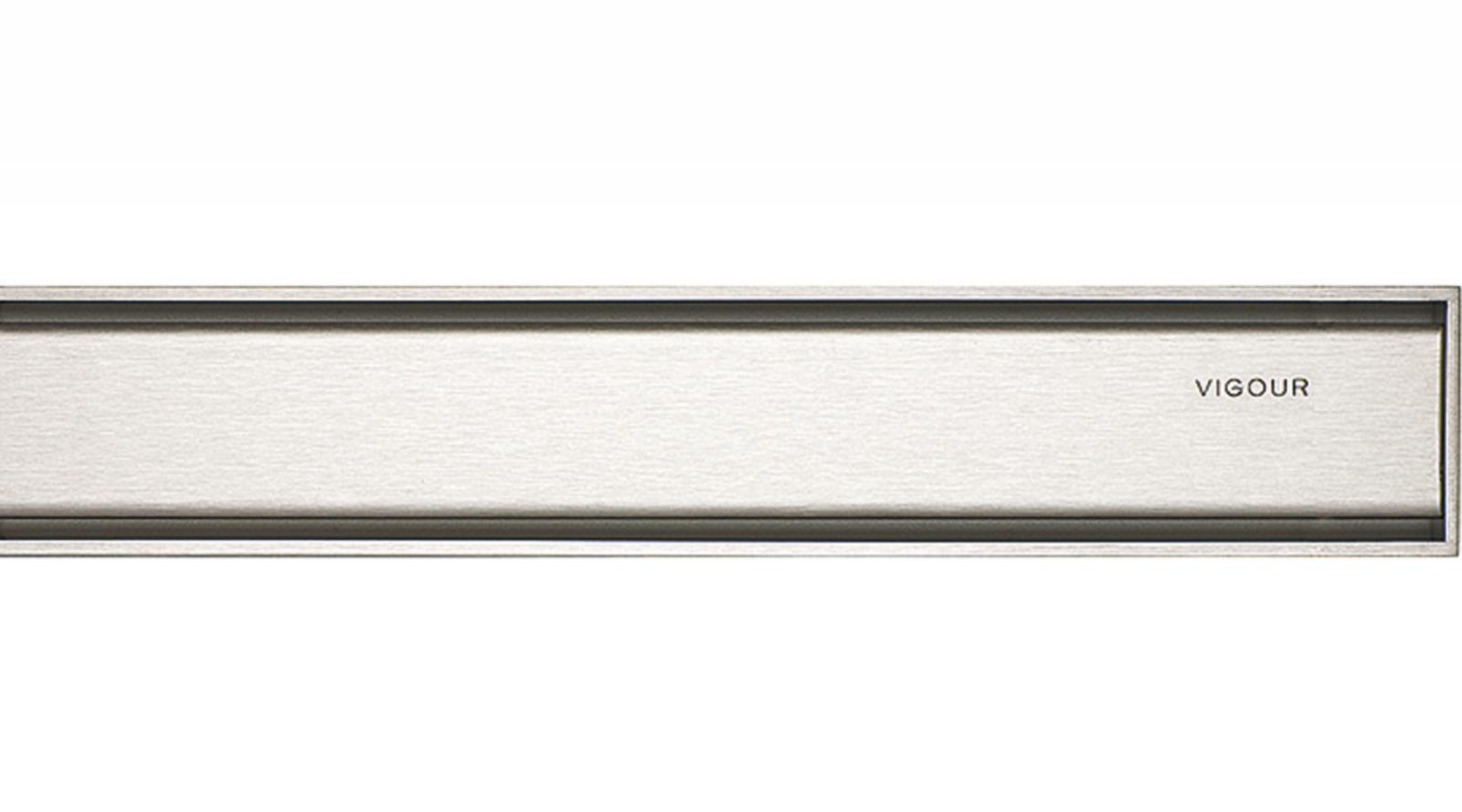 VIGOUR Designrost individual Edelstahl gebürstet 1200 mm für Duschrinne - Bild 1