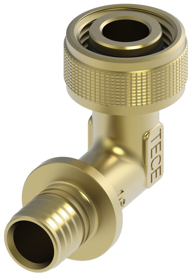 TECEflex Schnelladapter Winkel 90 Grad Dim. 16 mm x 1/2'' IG Siliziumbronze 708631 - Bild 1