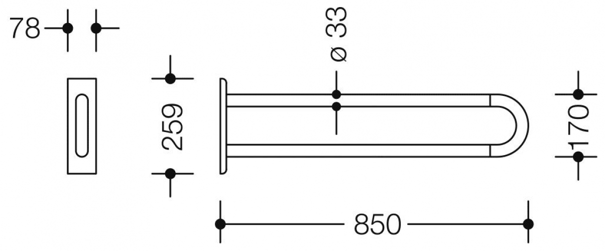 HEWI Serie 801 Wandstützgriff Länge 850 mm reinweiß 801.50.320.99 - Bild 2