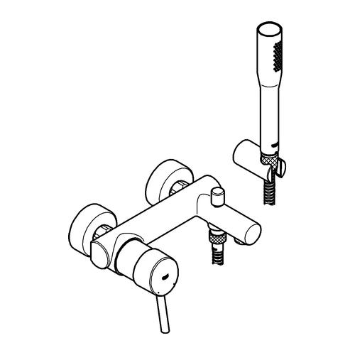 Grohe Wannenbatterie Concetto mit Brausegarnitur chrom 32212001 - Bild 2