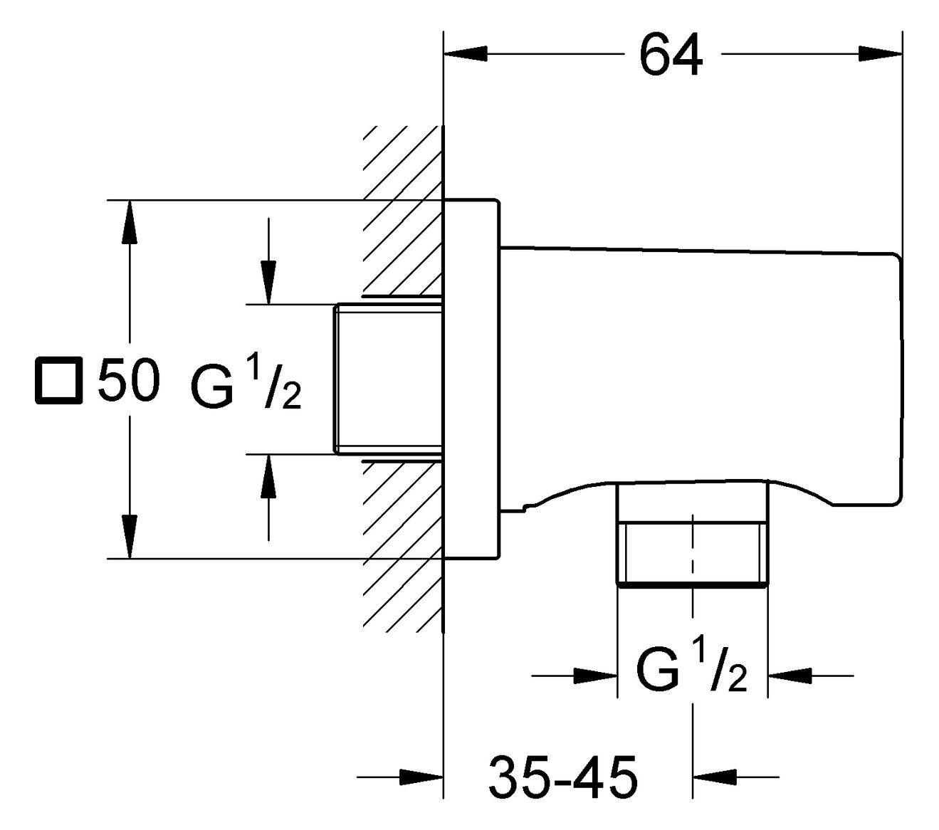 GROHE Rainshower Wandanschlussbogen verchromt 27076000 - Bild 2