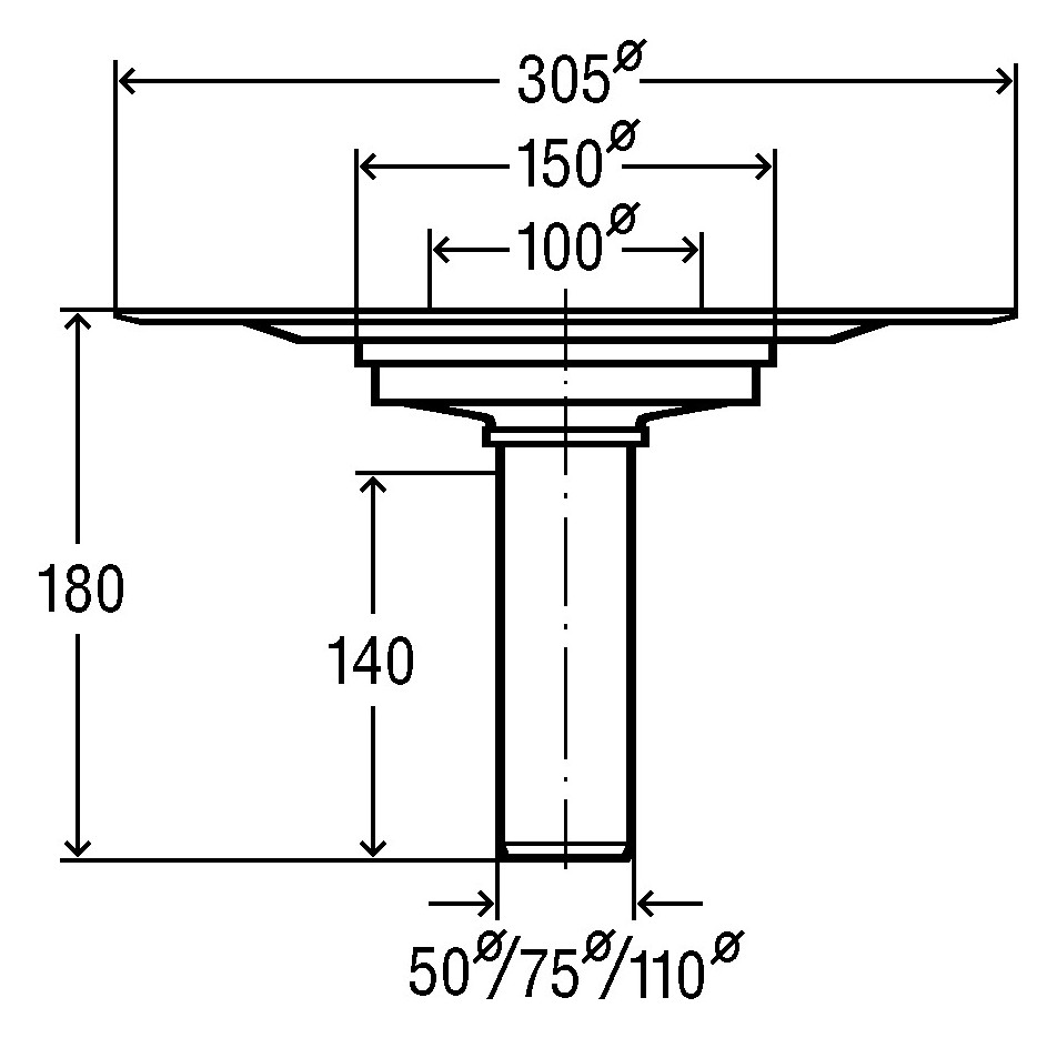 Viega Balkon-/Terrassenablauf Advantix DN 50 Ablauf senkrecht, Klasse H 4946.2