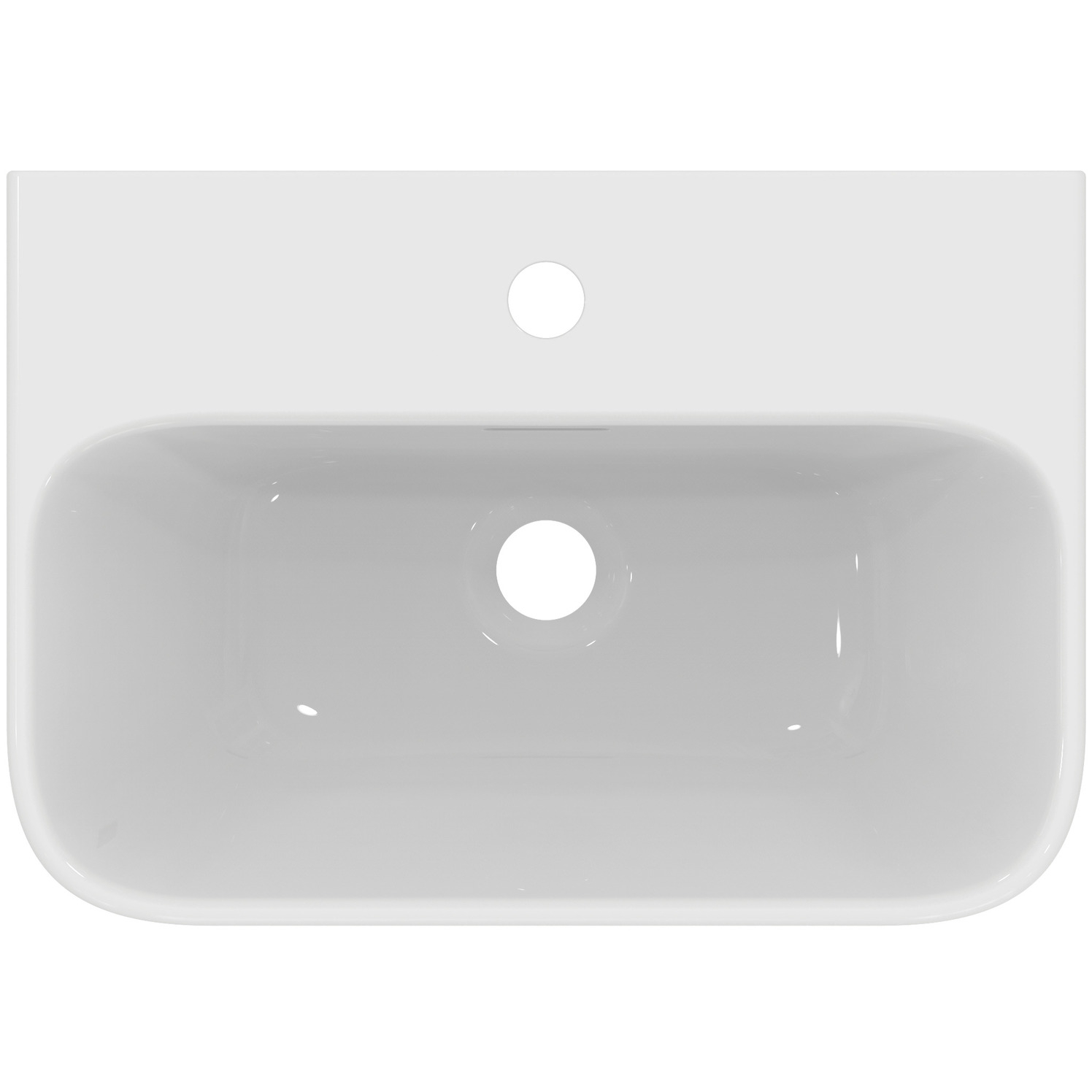 VIGOUR Handwaschbecken derby V3 50x35cm PflegetectPlus weiss mit Hahnloch und Überlauf