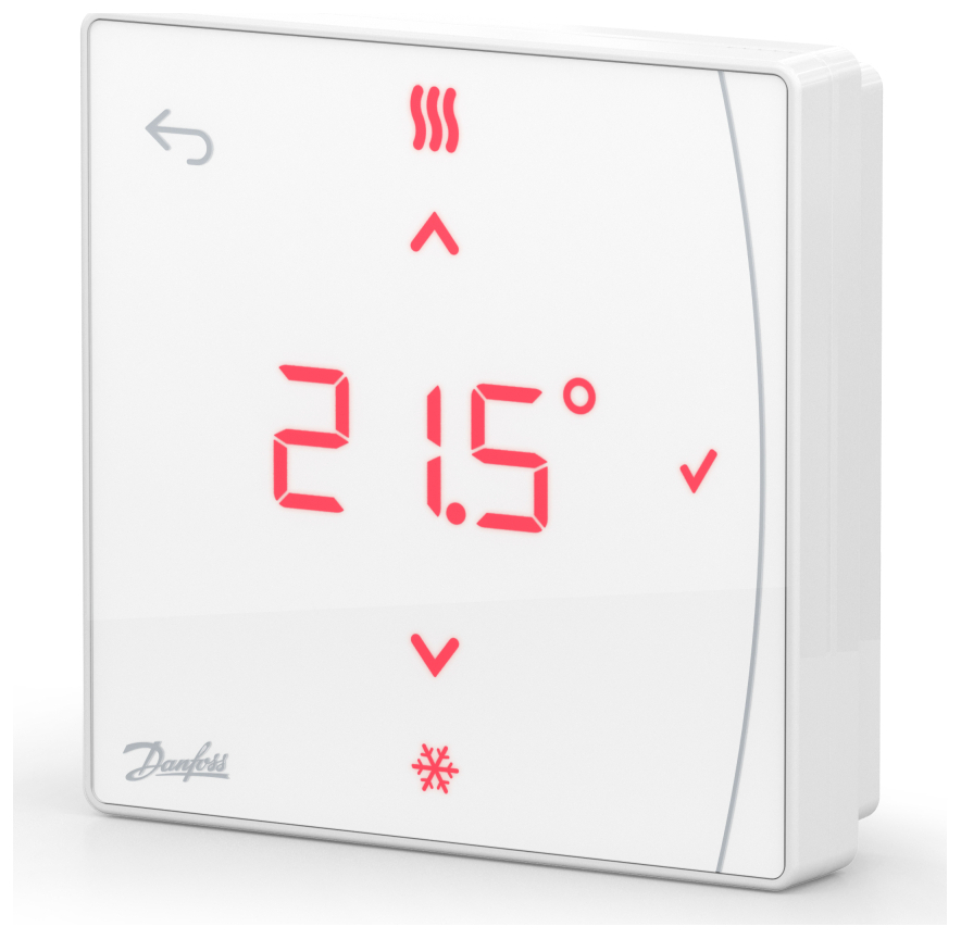 Danfoss Icon2 Zigbee Raumthermostat mit Display, Batteriebetrieb, 5-35°C, Frostschutzfunktion