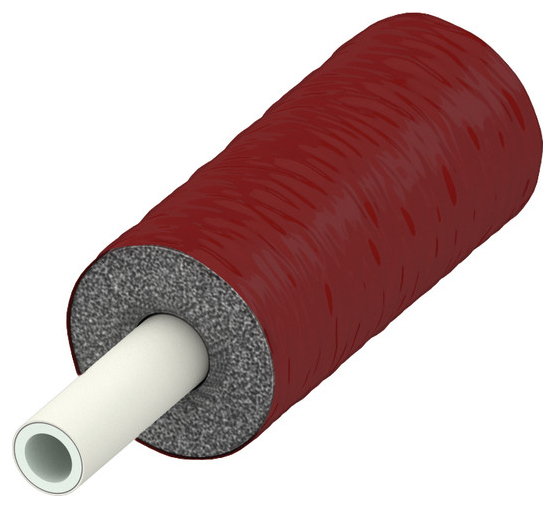 TECEflex Verbundrohr PE-Xc/Al/PE-RT Dim. 16 (17x2,75 mm) vorgedämmt RS 26 mm rot, Rolle je 25m - Bild 1